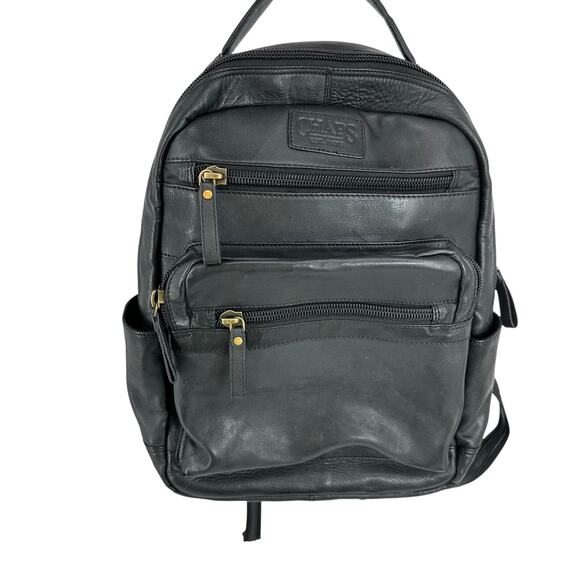 Ralph Lauren Chaps Mens Leather Backpack CH4001 Travel Work Preppy Minimalist - Picture 1 of 15